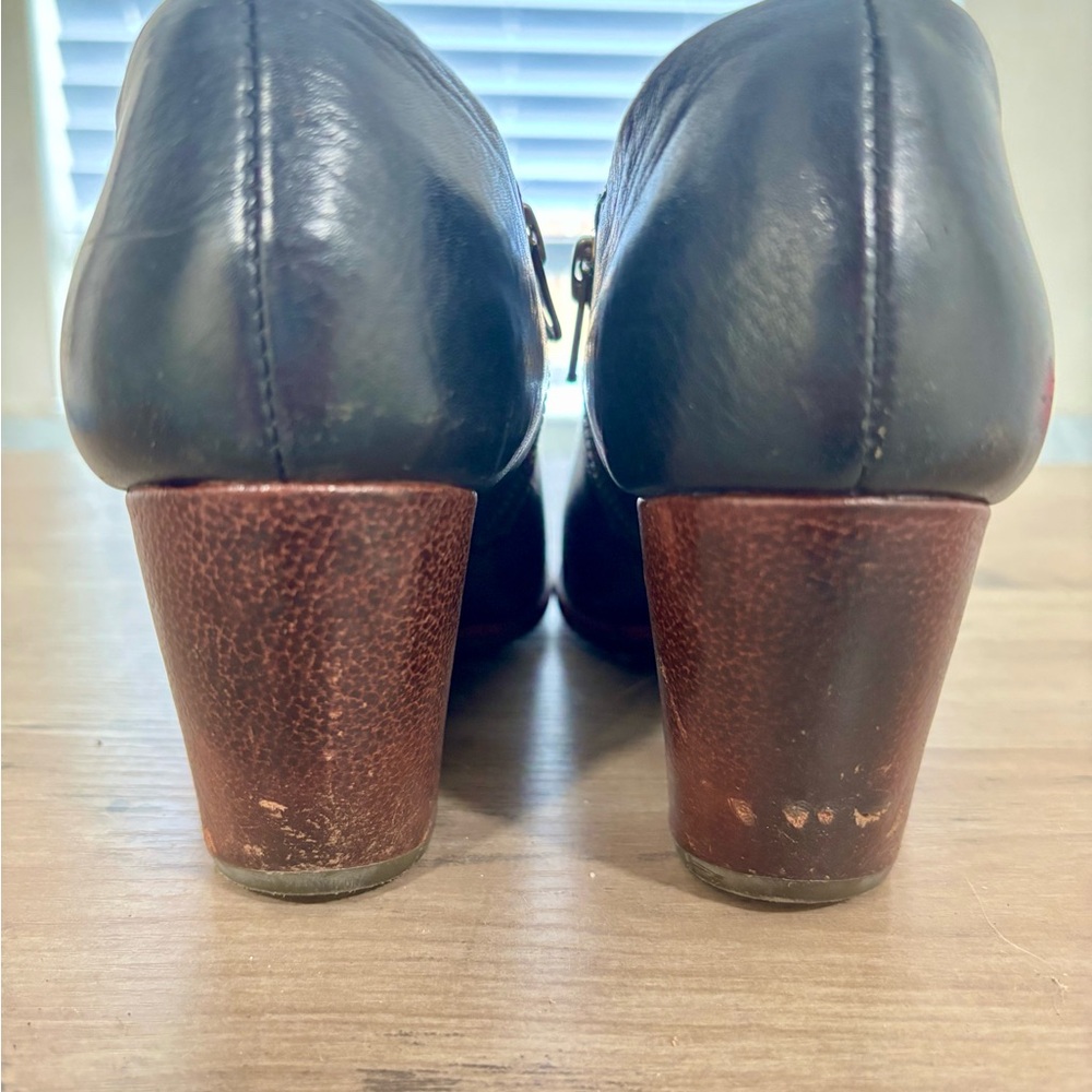 Kork-Ease Natalya Black Leather Wedge Ankle Boots - Picture 4 of 16